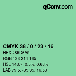 Código de color: CMYK 38 / 0 / 23 / 16 | qconv.com