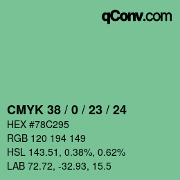 カラーコード: CMYK 38 / 0 / 23 / 24 | qconv.com
