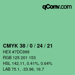 カラーコード: CMYK 38 / 0 / 24 / 21 | qconv.com