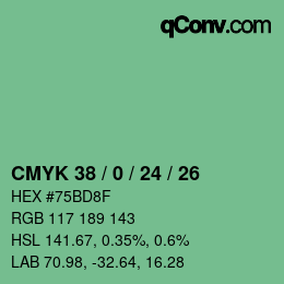 Color code: CMYK 38 / 0 / 24 / 26 | qconv.com