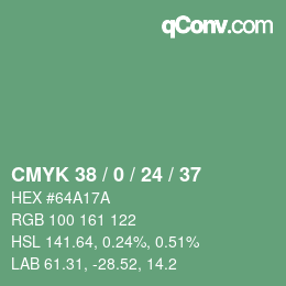 カラーコード: CMYK 38 / 0 / 24 / 37 | qconv.com