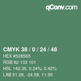 颜色代码: CMYK 38 / 0 / 24 / 48 | qconv.com