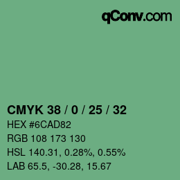 Color code: CMYK 38 / 0 / 25 / 32 | qconv.com