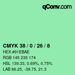 カラーコード: CMYK 38 / 0 / 26 / 8 | qconv.com