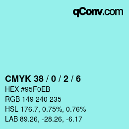 カラーコード: CMYK 38 / 0 / 2 / 6 | qconv.com