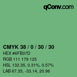 カラーコード: CMYK 38 / 0 / 30 / 30 | qconv.com