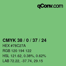 カラーコード: CMYK 38 / 0 / 37 / 24 | qconv.com