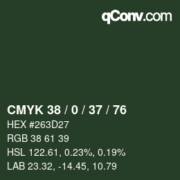 Color code: CMYK 38 / 0 / 37 / 76 | qconv.com