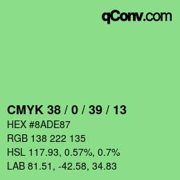 Color code: CMYK 38 / 0 / 39 / 13 | qconv.com