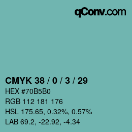 Color code: CMYK 38 / 0 / 3 / 29 | qconv.com