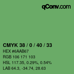 カラーコード: CMYK 38 / 0 / 40 / 33 | qconv.com