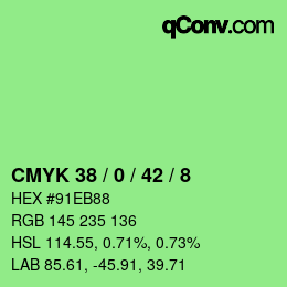 Farbcode: CMYK 38 / 0 / 42 / 8 | qconv.com