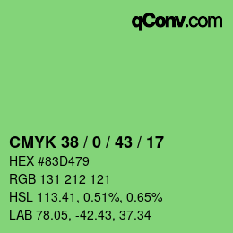 Color code: CMYK 38 / 0 / 43 / 17 | qconv.com