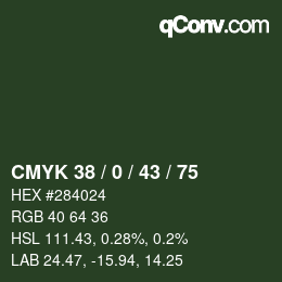 Código de color: CMYK 38 / 0 / 43 / 75 | qconv.com