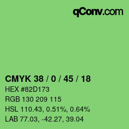 Color code: CMYK 38 / 0 / 45 / 18 | qconv.com