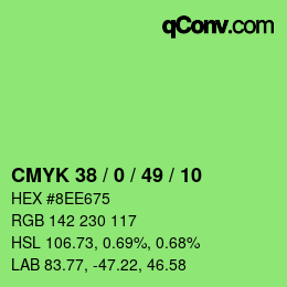 颜色代码: CMYK 38 / 0 / 49 / 10 | qconv.com