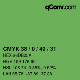 Color code: CMYK 38 / 0 / 49 / 31 | qconv.com