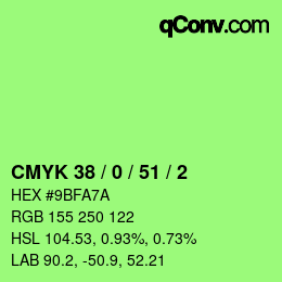 Color code: CMYK 38 / 0 / 51 / 2 | qconv.com