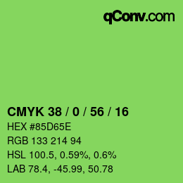 Color code: CMYK 38 / 0 / 56 / 16 | qconv.com