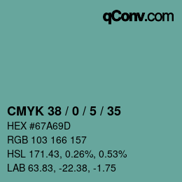 颜色代码: CMYK 38 / 0 / 5 / 35 | qconv.com