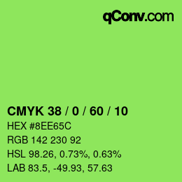 Color code: CMYK 38 / 0 / 60 / 10 | qconv.com