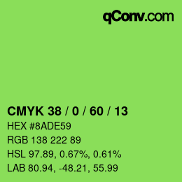 Color code: CMYK 38 / 0 / 60 / 13 | qconv.com