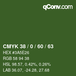 Código de color: CMYK 38 / 0 / 60 / 63 | qconv.com