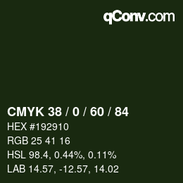 Color code: CMYK 38 / 0 / 60 / 84 | qconv.com