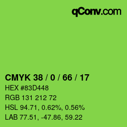 Color code: CMYK 38 / 0 / 66 / 17 | qconv.com