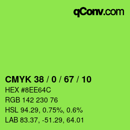 颜色代码: CMYK 38 / 0 / 67 / 10 | qconv.com