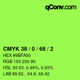 颜色代码: CMYK 38 / 0 / 68 / 2 | qconv.com
