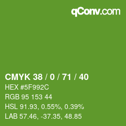 Color code: CMYK 38 / 0 / 71 / 40 | qconv.com