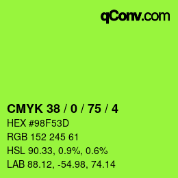 颜色代码: CMYK 38 / 0 / 75 / 4 | qconv.com