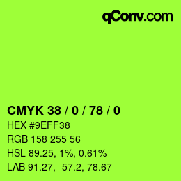 Código de color: CMYK 38 / 0 / 78 / 0 | qconv.com
