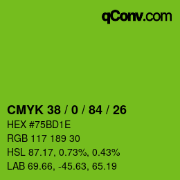 カラーコード: CMYK 38 / 0 / 84 / 26 | qconv.com