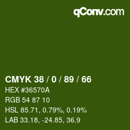 Color code: CMYK 38 / 0 / 89 / 66 | qconv.com