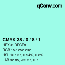 Color code: CMYK 38 / 0 / 8 / 1 | qconv.com