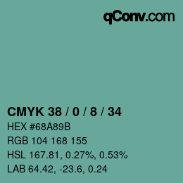 Color code: CMYK 38 / 0 / 8 / 34 | qconv.com