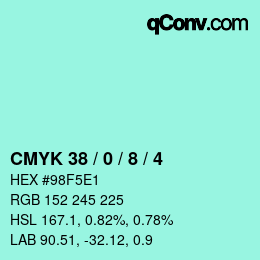 Color code: CMYK 38 / 0 / 8 / 4 | qconv.com