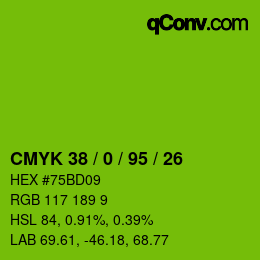 Color code: CMYK 38 / 0 / 95 / 26 | qconv.com