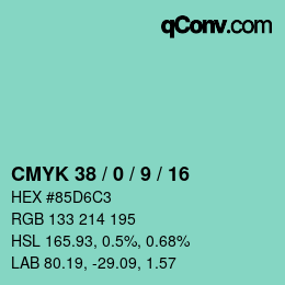 Código de color: CMYK 38 / 0 / 9 / 16 | qconv.com