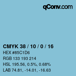 颜色代码: CMYK 38 / 10 / 0 / 16 | qconv.com
