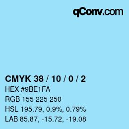 カラーコード: CMYK 38 / 10 / 0 / 2 | qconv.com