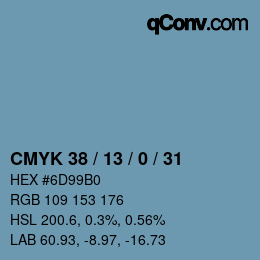 Código de color: CMYK 38 / 13 / 0 / 31 | qconv.com