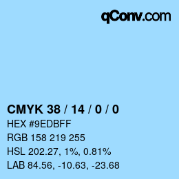カラーコード: CMYK 38 / 14 / 0 / 0 | qconv.com