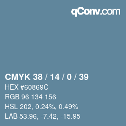 Farbcode: CMYK 38 / 14 / 0 / 39 | qconv.com