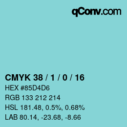 Código de color: CMYK 38 / 1 / 0 / 16 | qconv.com