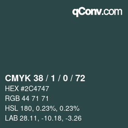 Color code: CMYK 38 / 1 / 0 / 72 | qconv.com
