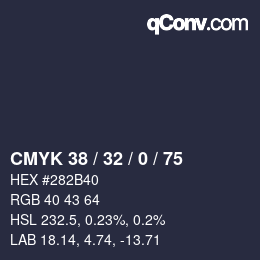 Color code: CMYK 38 / 32 / 0 / 75 | qconv.com