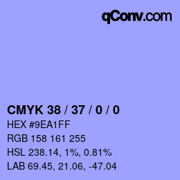 Farbcode: CMYK 38 / 37 / 0 / 0 | qconv.com